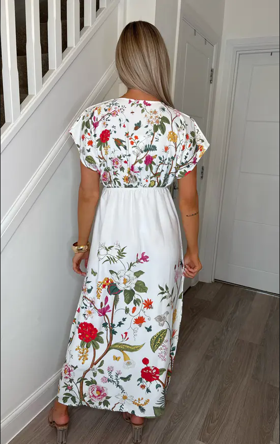 Rebecca Fleur Floral Keyhole Maxi Dress