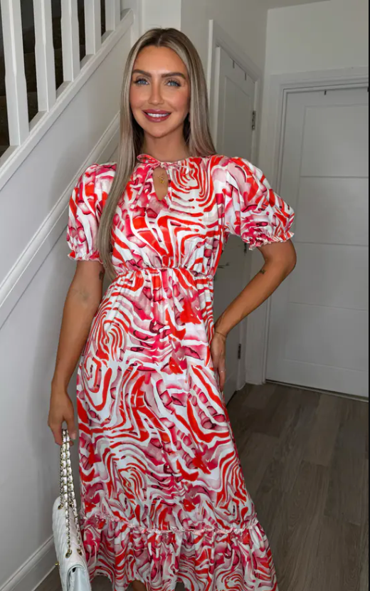 Camila Keyhole Bottom Frill Maxi Dress